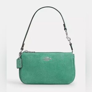 💚Coach Nolita 19 Silver/Mint Suede Zip Shoulder Bag NWT